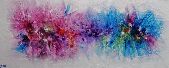 In The Bouquet 240cm x 100cm Huge Colourful Texture Abstract Art