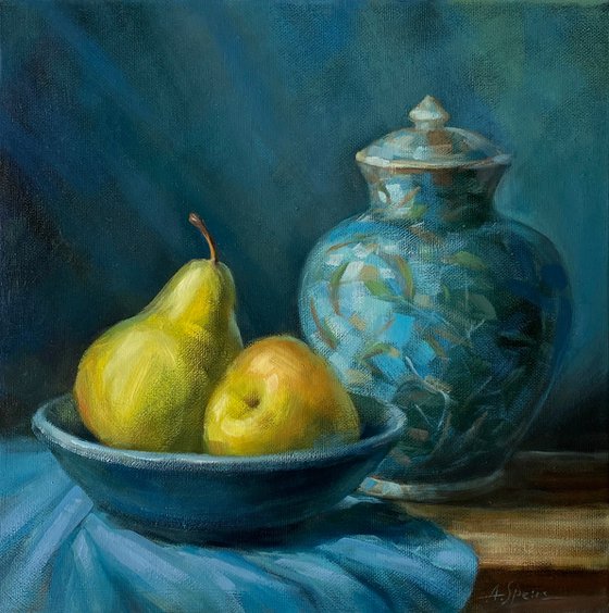 Still life with pears