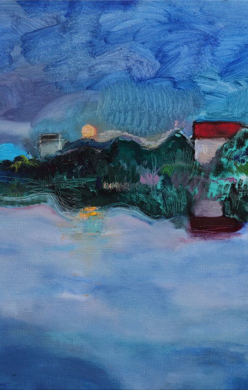 Twilight time.Moon rising by Artem Andreichuk