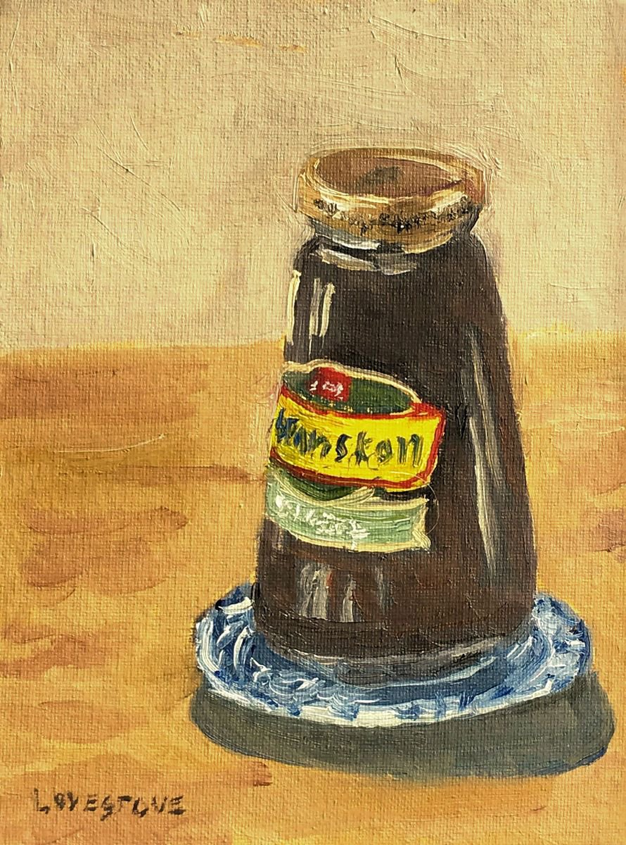 Branston Pickle still life oil painting by Julian Lovegrove Art