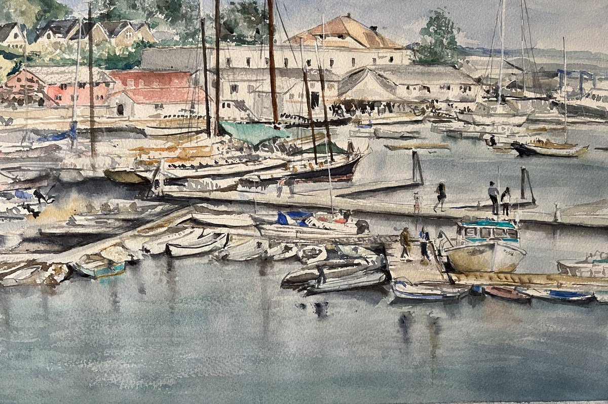 Impressionistic Watercolour , Camden Me By Yoshiko Murdick, 22 X 15, Artwork For Sale On Artfinder