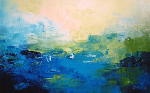 Blue Seascape (ref#:921-12M) by Saroja van der Stegen