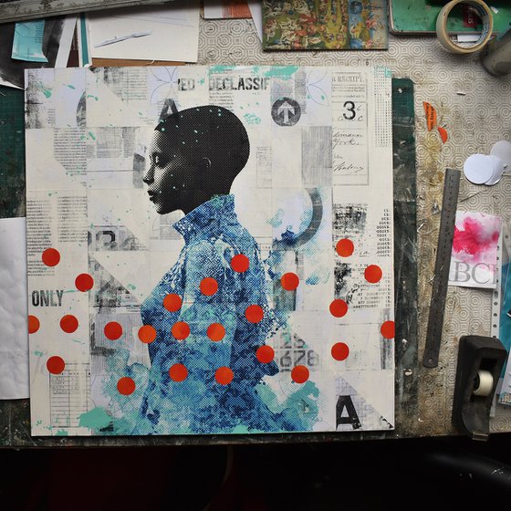 316_Vibrant Blue Portrait with Orange