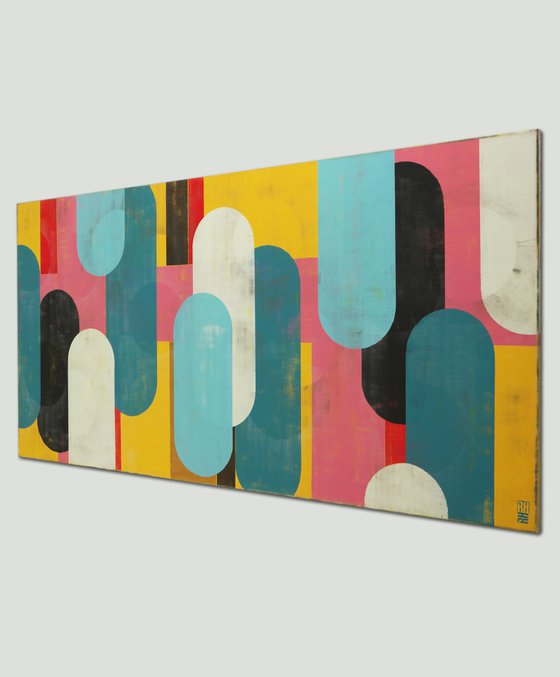 Extra Large Painting - Traffic Pink XL - 180x90cm - Acrylic on canvas - Ronald Hunter -2o