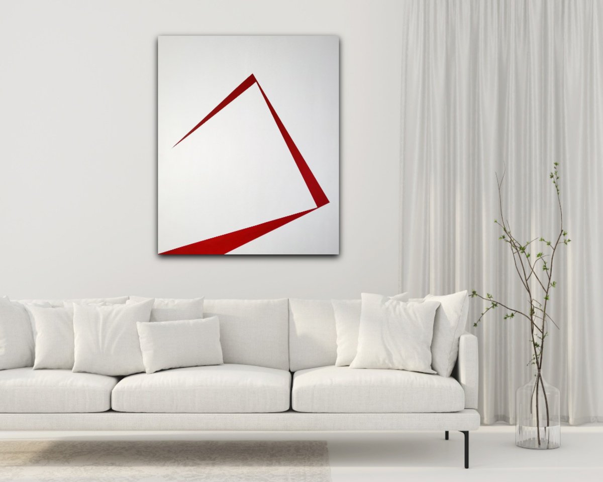 Geometric Abstract Acrylic Painting By Veronika Obushikhina, 35 X 43", Break 1, Original Artwork