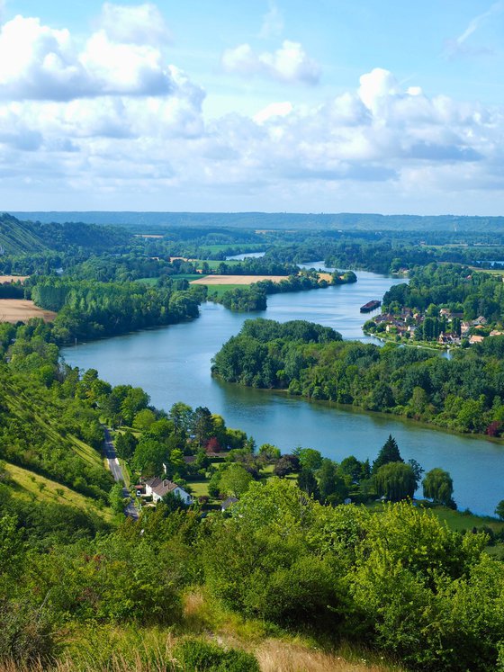 Summertime Vista of the River Seine in Normandy