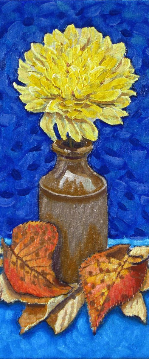 Chrysanthemum and Leaves by Richard Gibson