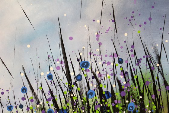 "Purple Breeze" #2 - Extra Large original abstract floral painting