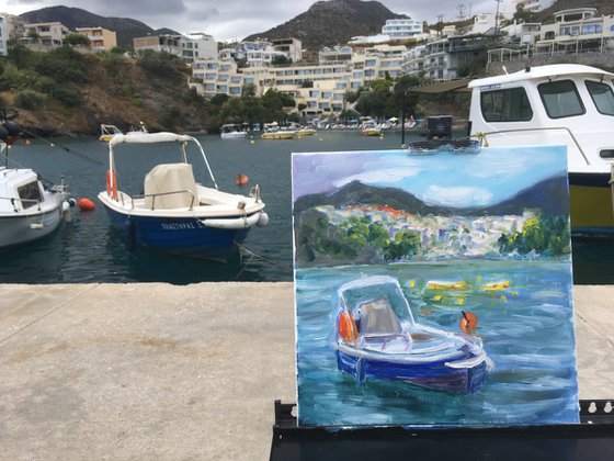 Cretan Bali beach boat