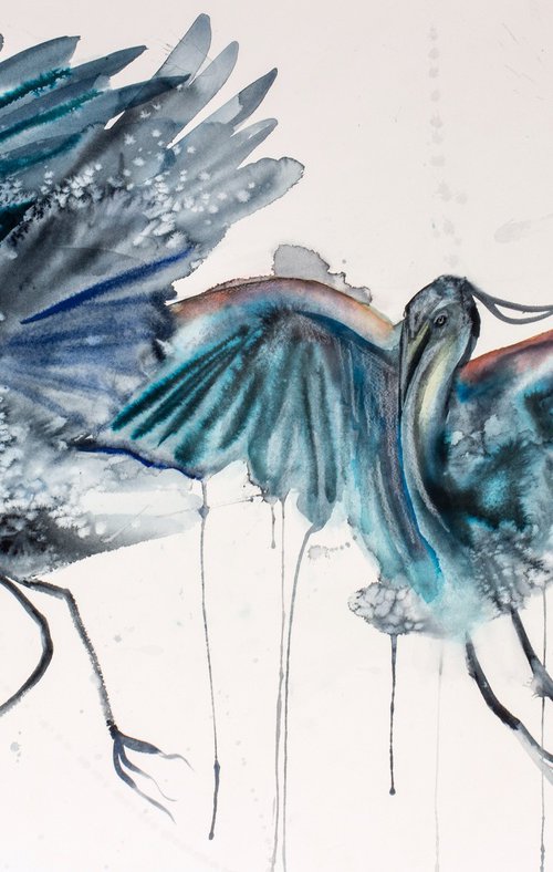 Herons in Flight No. 7 by Elizabeth Becker