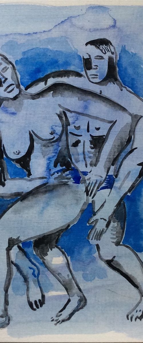 Bathers on Blue by Roberto Munguia Garcia