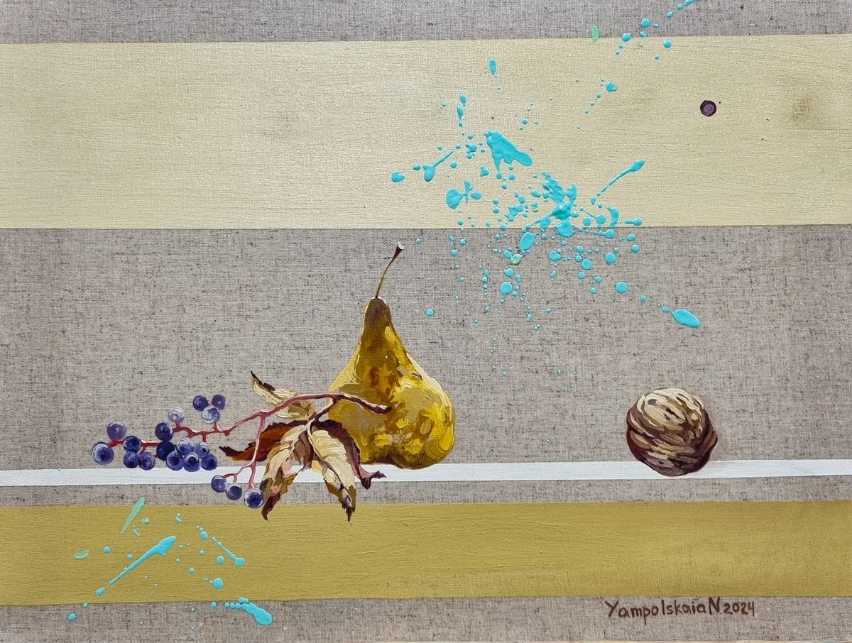 Impressionistic Still Life Oil Painting By Natalia Yampolskaia, 16 X 12", The Smell Of Autumn. Gifts1, Original Artwork