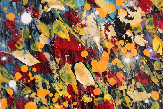 "Evanescence" #1  - Large original abstract floral landscape