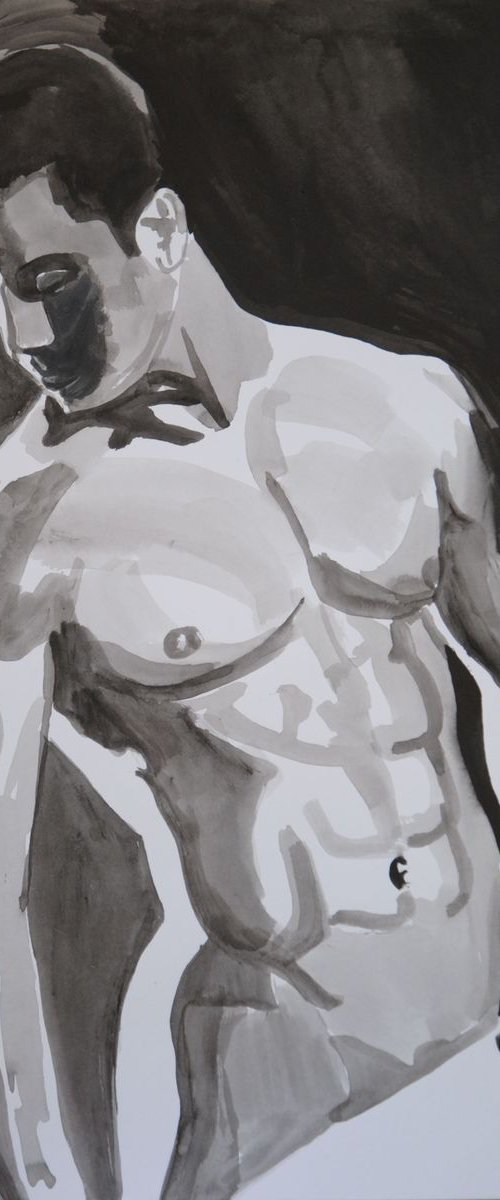 Male figure /  42 x 29.7 cm by Alexandra Djokic