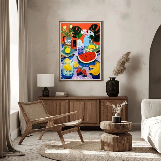 Modern Still Life with Fruit