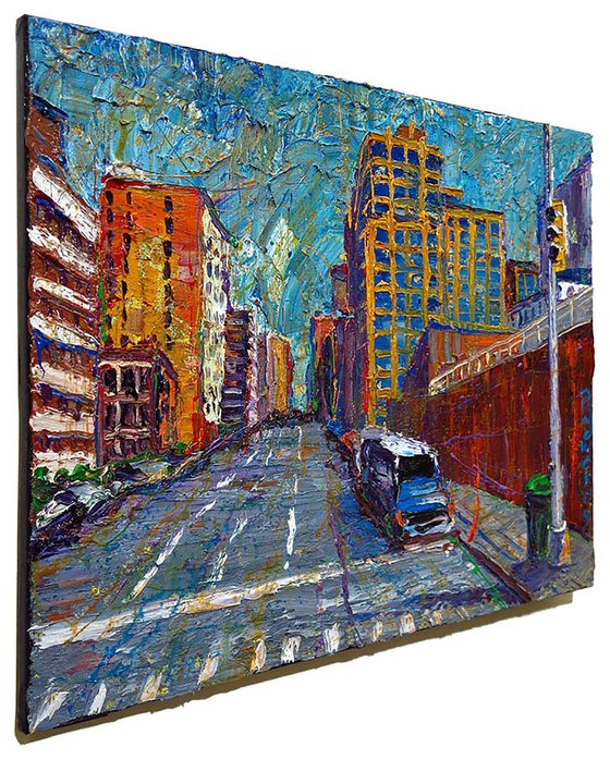 Original Oil Painting Abstract Expressionism Impressionism Cityscape