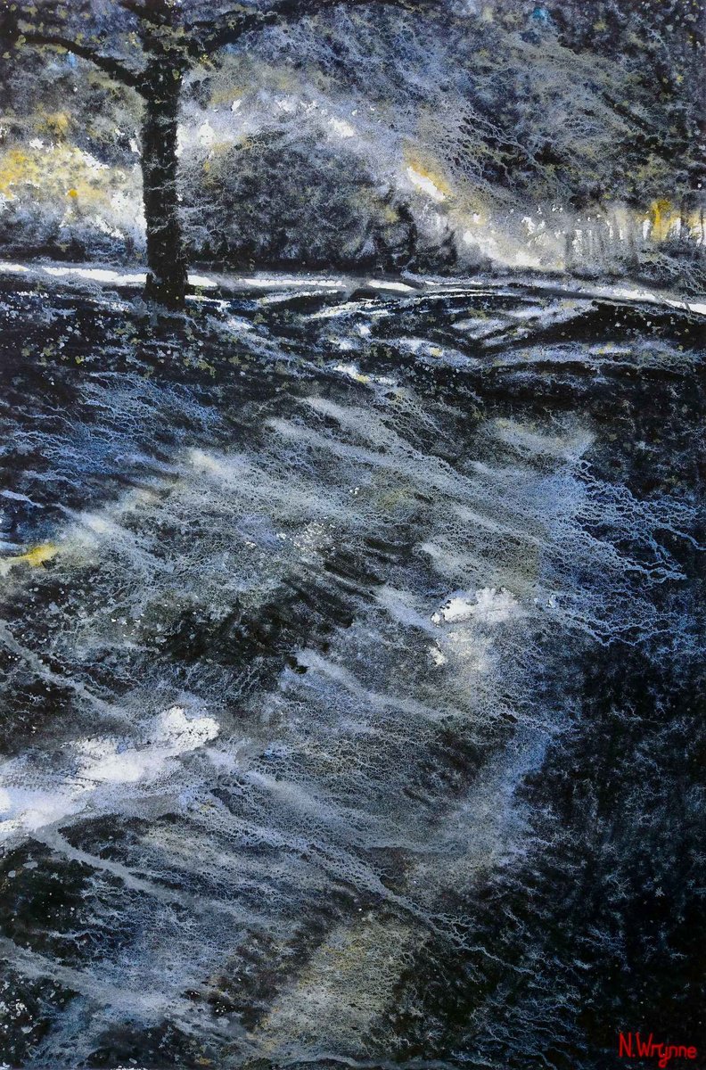 Impressionistic Abstract Watercolour By Neil Wrynne, 15 X 22", The Field Of Time, Original Artwork