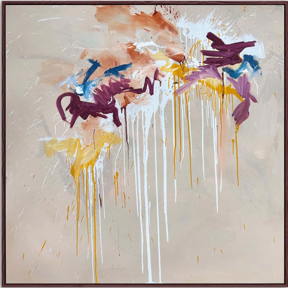 Abstract Acrylic Painting By Omar Obaid, 60 X 60", A Guide Through The Unknown, Original Artwork