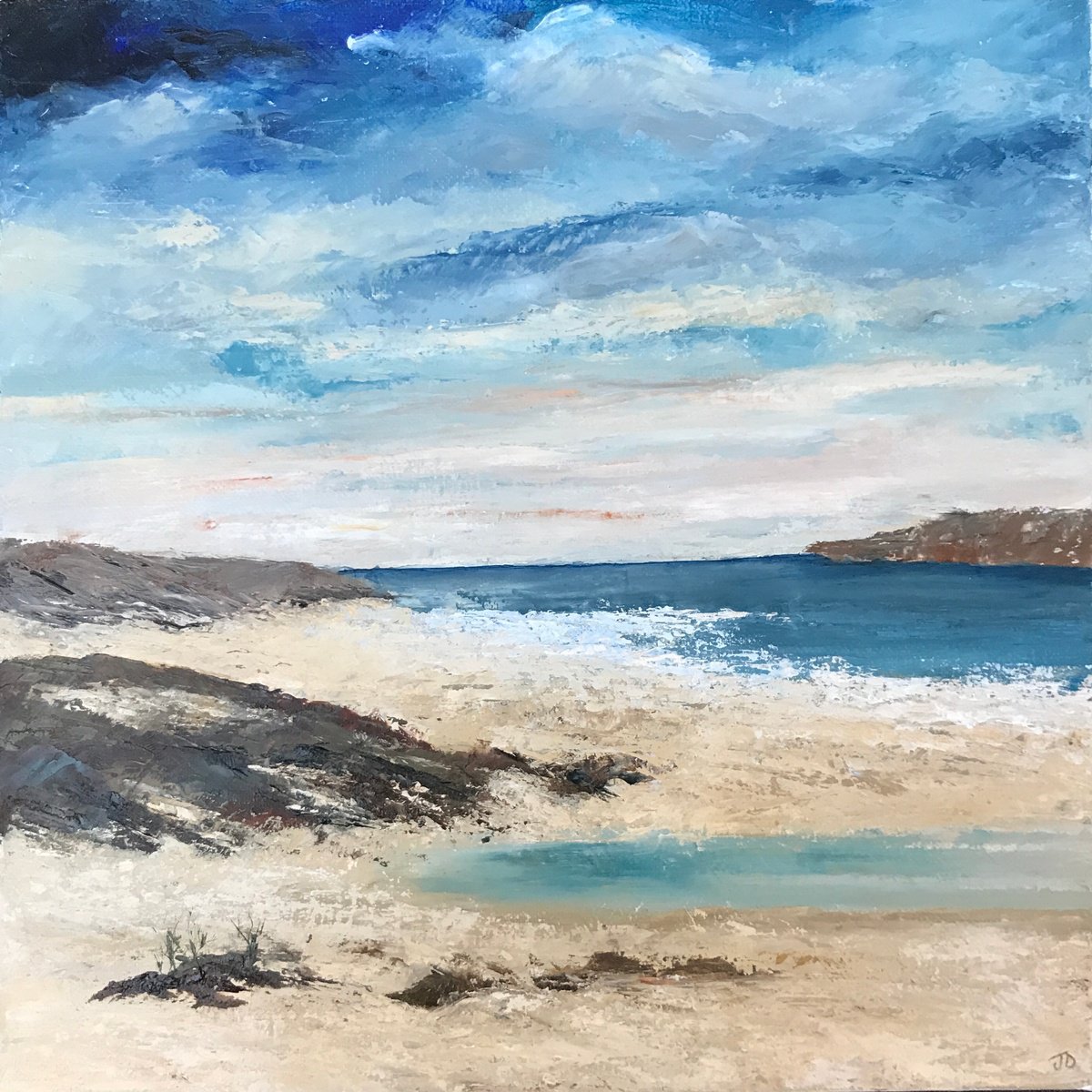 Impressionistic Landscape Oil Painting By Jane Denton, 12 X 12, Storm Clearing, Original Artwork