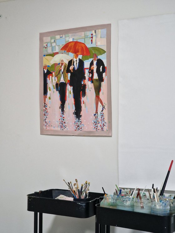 People with umbrella