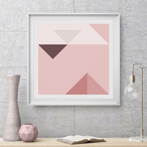 Pink Triangles Composition No.2 by Michael  Hunter BA (Hons)