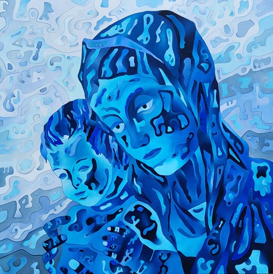 Blue Madonna with Child