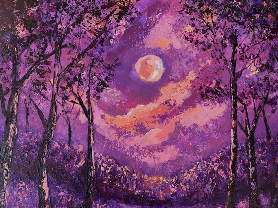 landscape painting -winter Sun