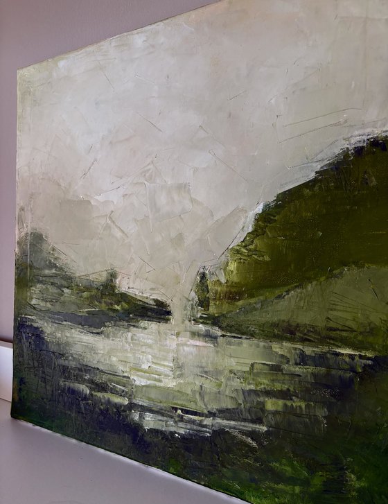 Abstract mountains lagoon landscapes whispers