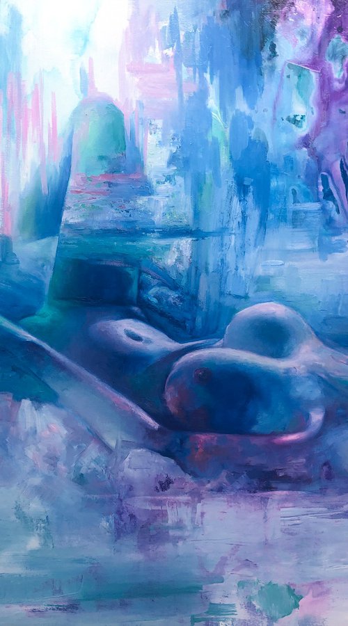 Midnight Serenity: Nude in Azure Dreams|Nude by Viacheslav Zaykin