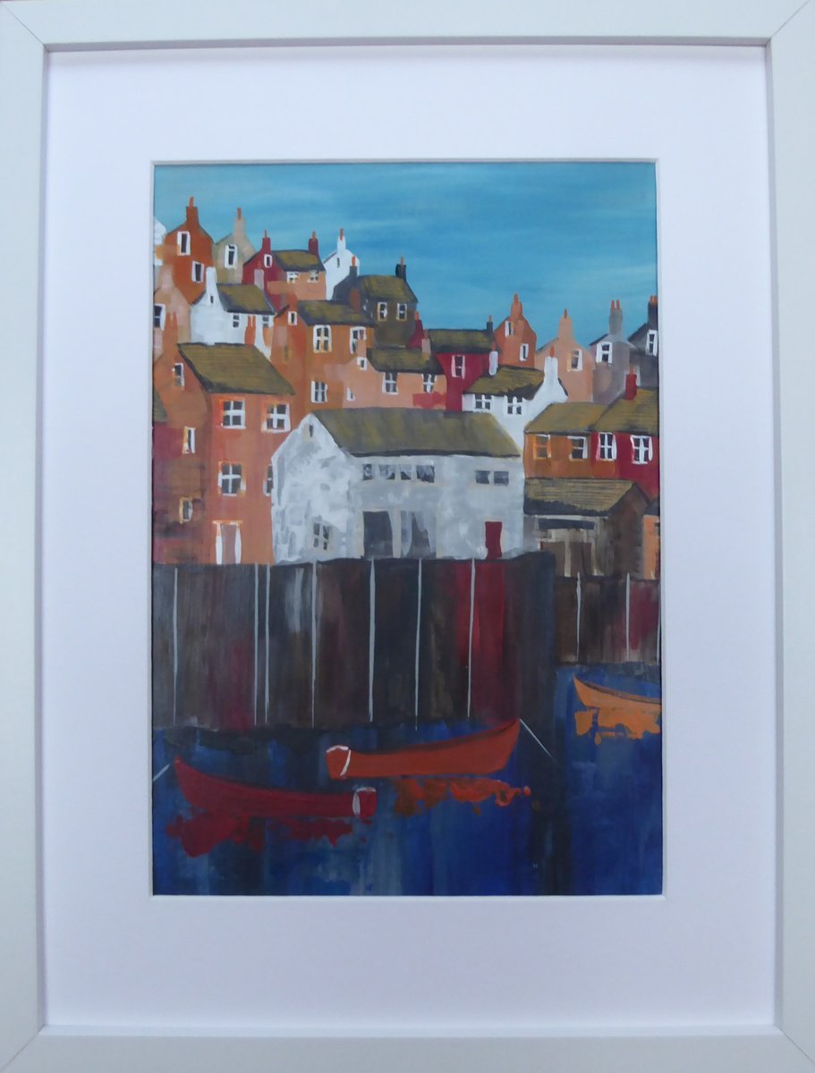 Harbour, autumn colours by Elaine Allender