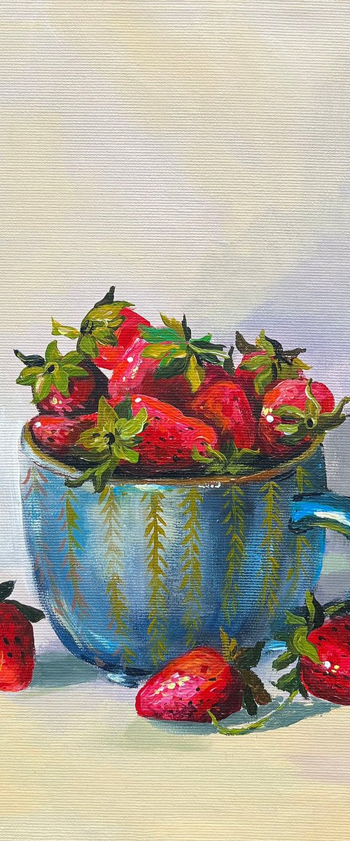 Still life with strawberry mug by Maria Kireev