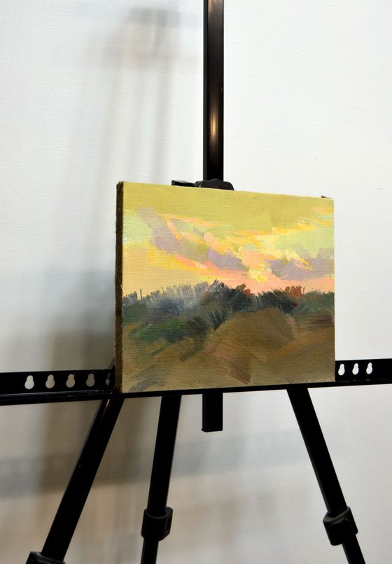 Plein air landscape painting "Evening"