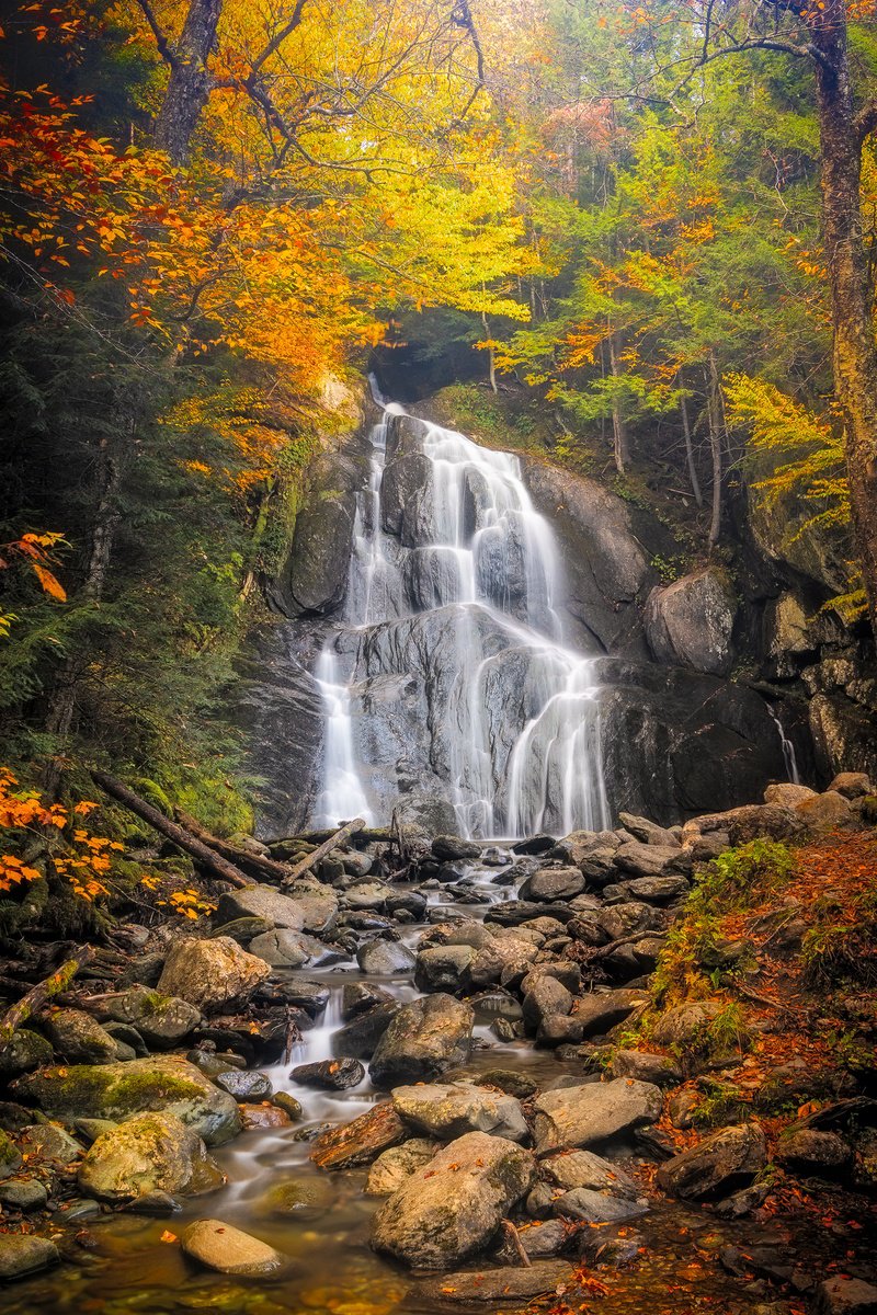 Photograph , Moss Glen Falls In Autumn By Francois De Melogue, 17 X 25, Artwork For Sale On Artfinder
