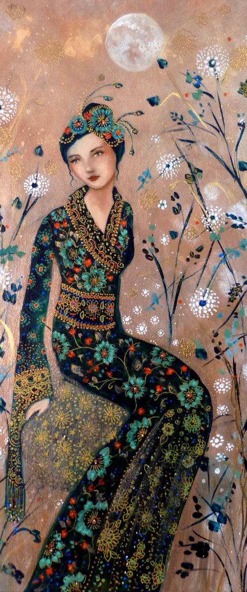 Moon garden 46 x 61 cm. by Loetitia Pillault