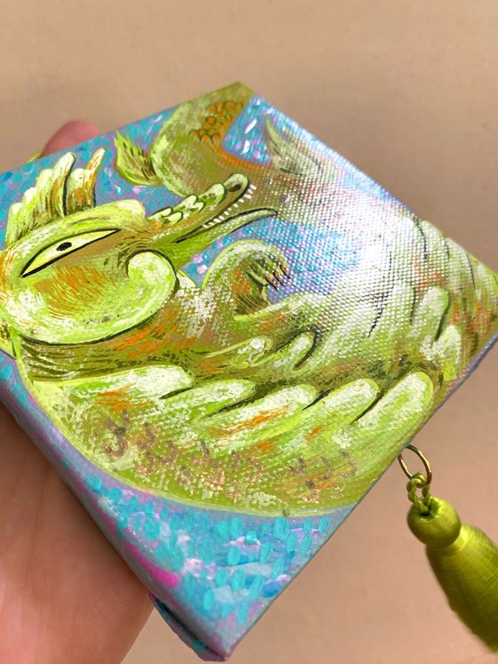 Green Dragon. Funny art. Art object