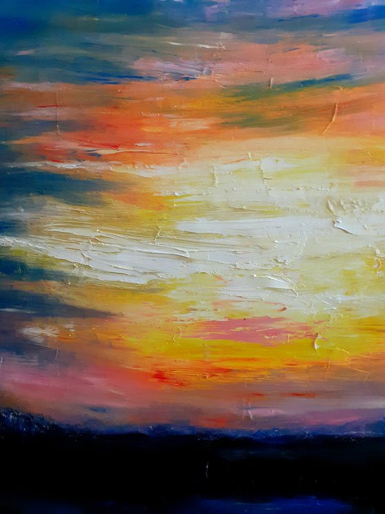 Magic Sun.  100 x 100 cm oil painting