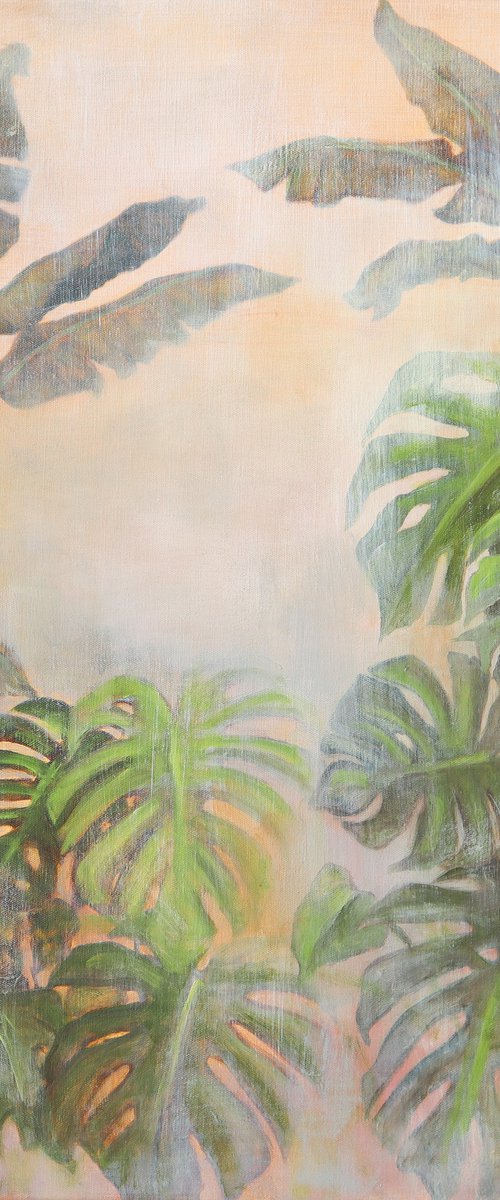 Tropical Scenery with Parrot by Katia Bellini