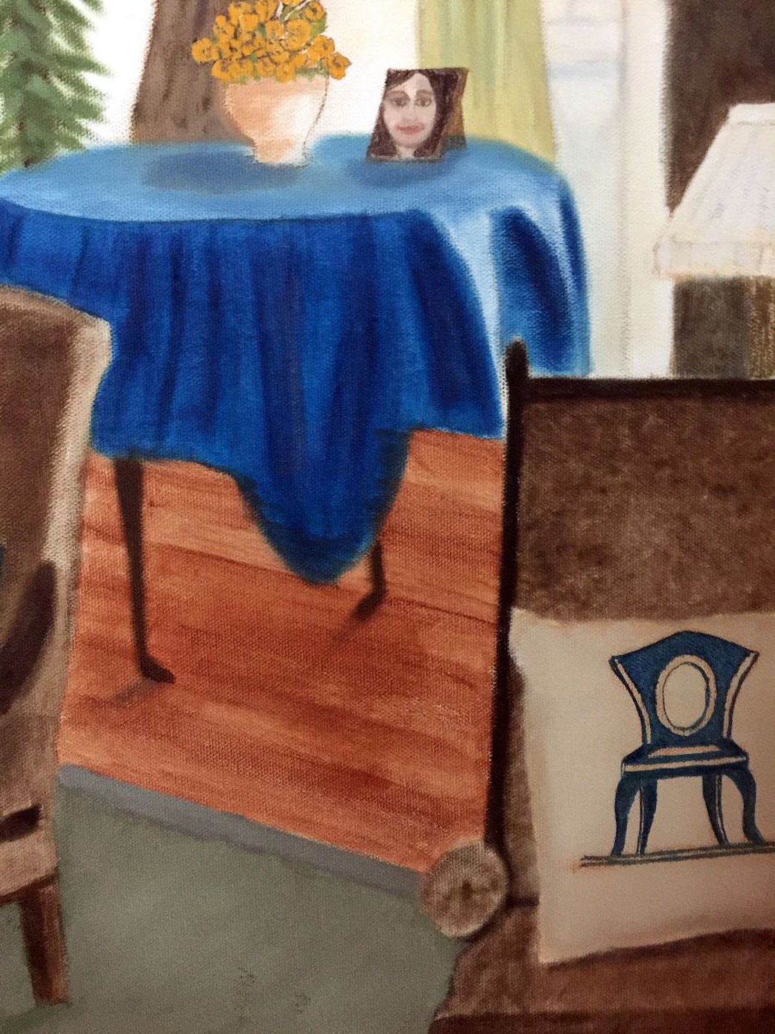 INTERIOR WITH CHAIRS Oil painting by Leslie Dannenberg Artfinder