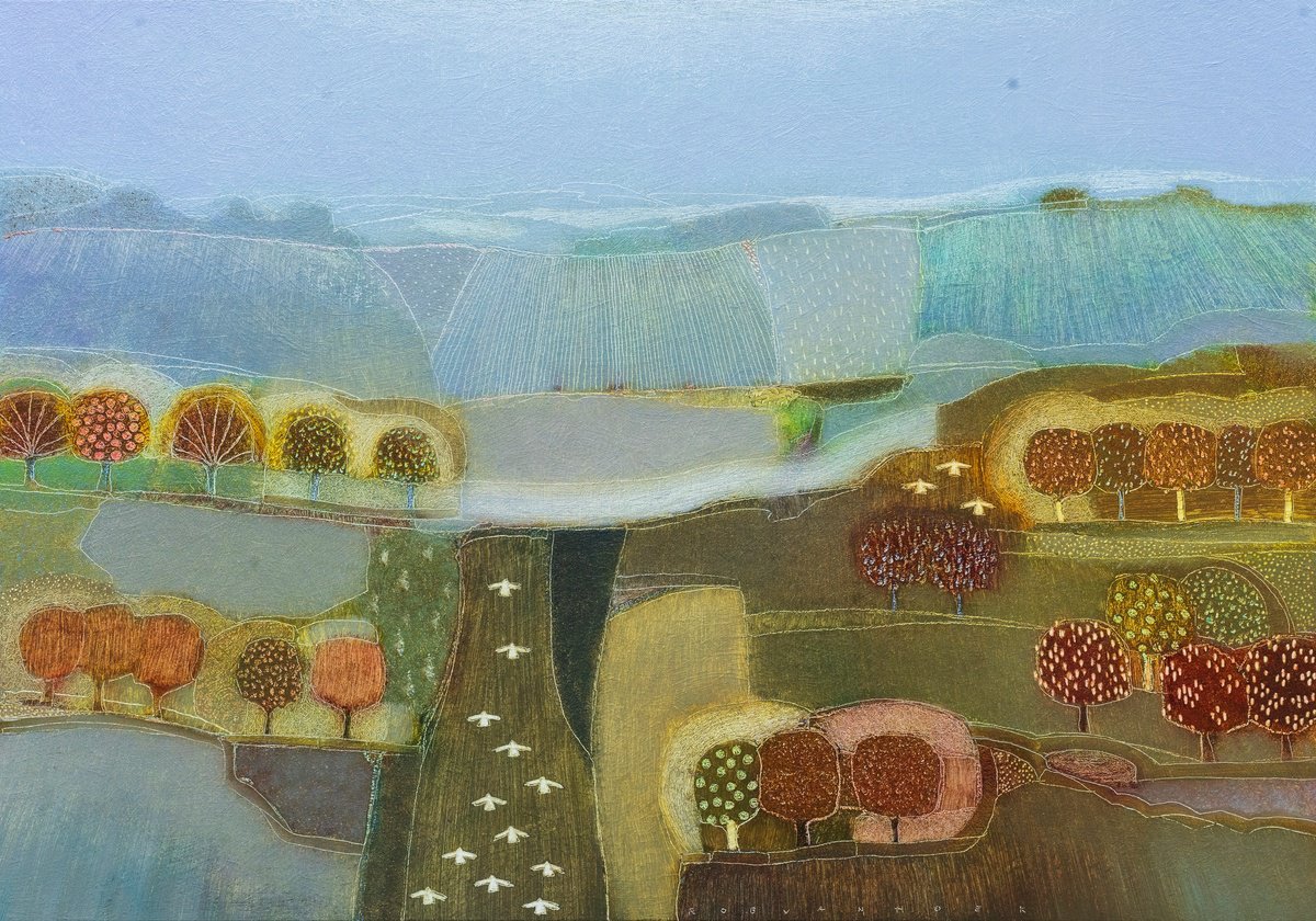 Landscape Oil Painting By Rob Van Hoek, 41 X 29", We Can Still Make Summer, Original Artwork