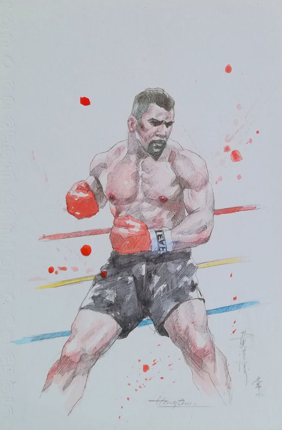 watercolor painting - the boxing king #17813