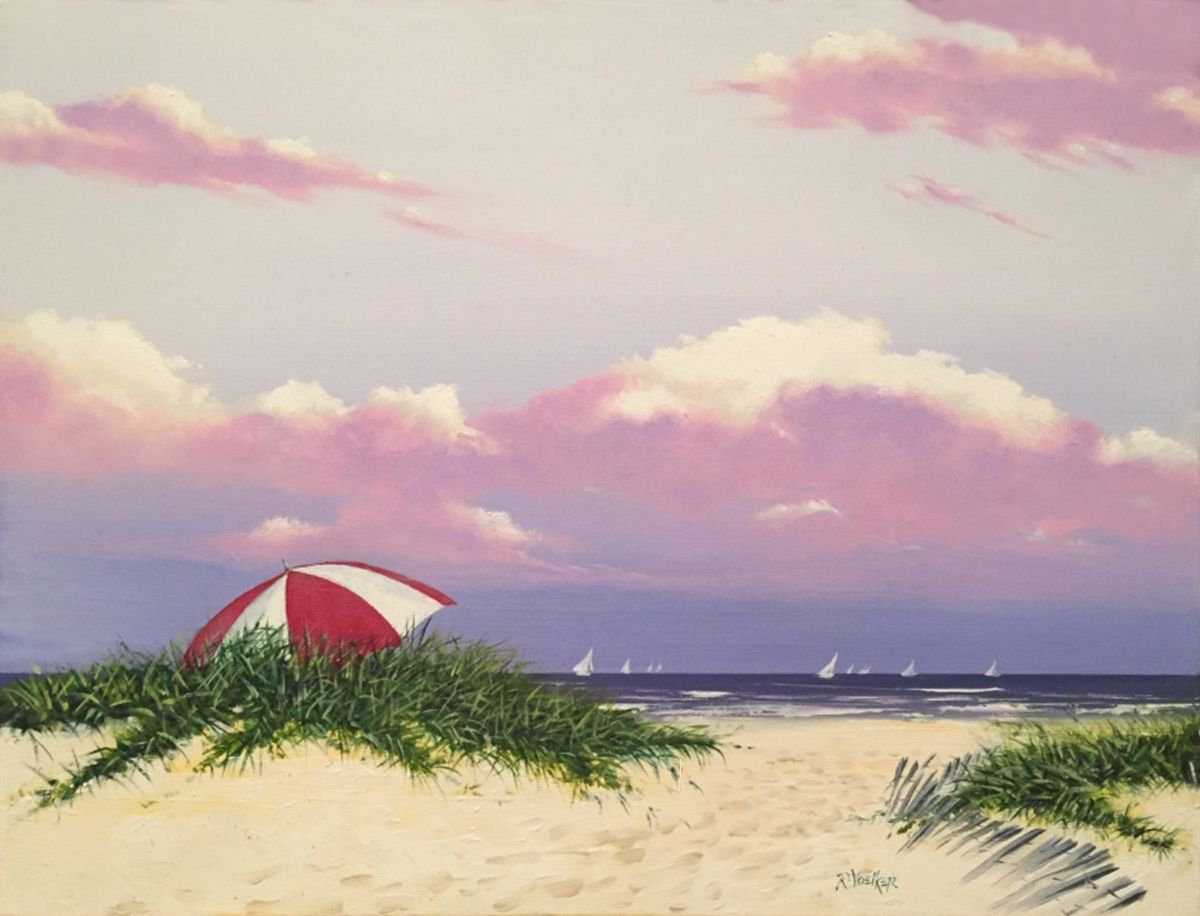 Beach Umbrella Oil painting by Russell Voelker Artfinder