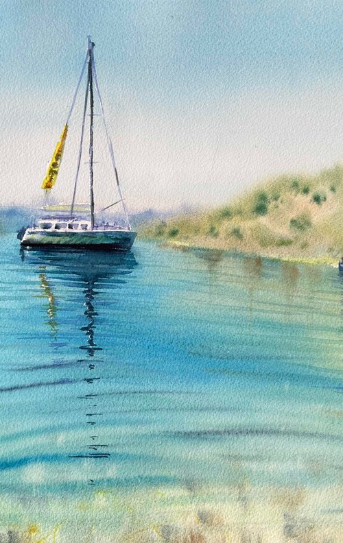 Greek Blue Lagoon by Oleksandra Padushyna