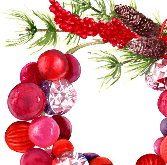 Wreath of Glass Ornaments