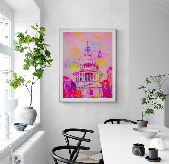 St Paul's (Pink)- London Art