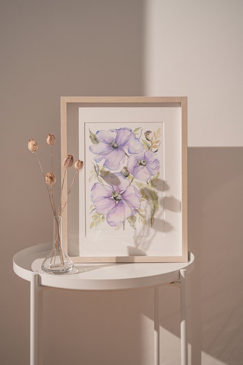 Pastel purple Anemone bouquet by Olga Koelsch