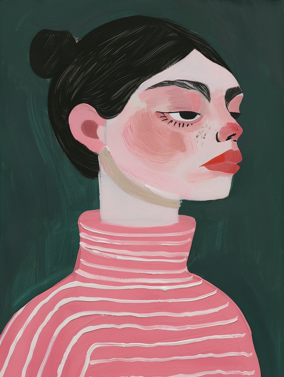 Girl 5 Minimalist Portrait by Anja Rudko