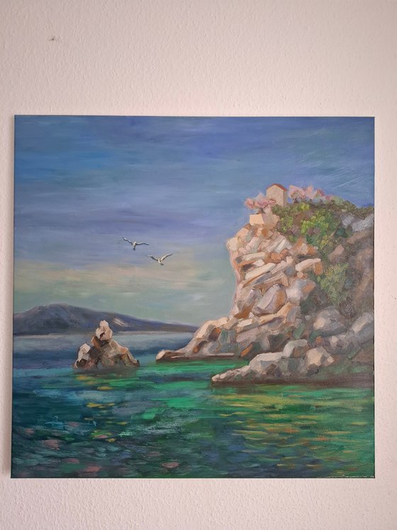 Oil painting Croatian seascape
