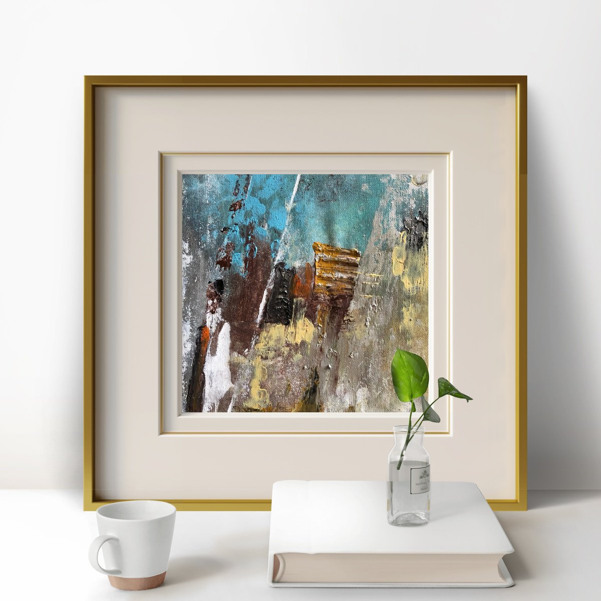 Abstract Acrylic Painting By Snezana Djordjevic, 9 X 9", Harmony Of The Storm, Original Artwork