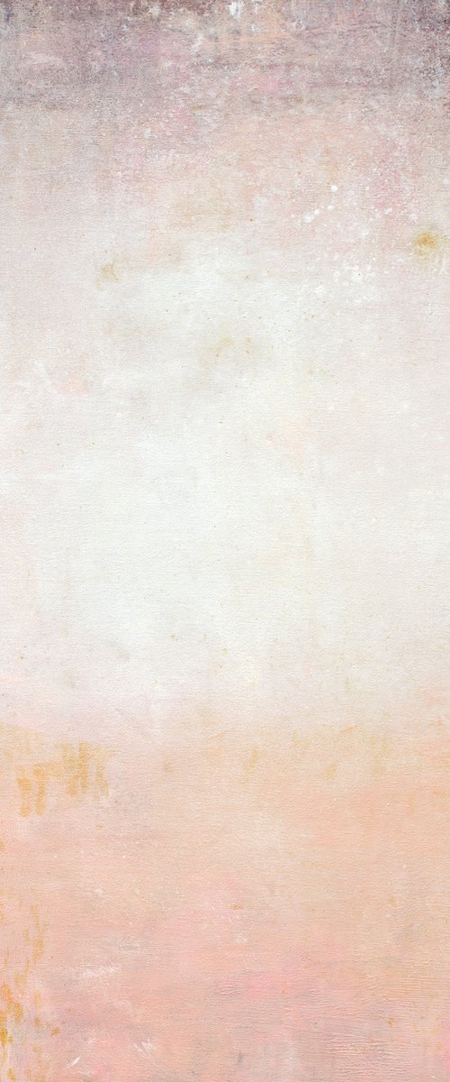 Soft Pink 220601, peach pink and white abstract color field. by Don Bishop