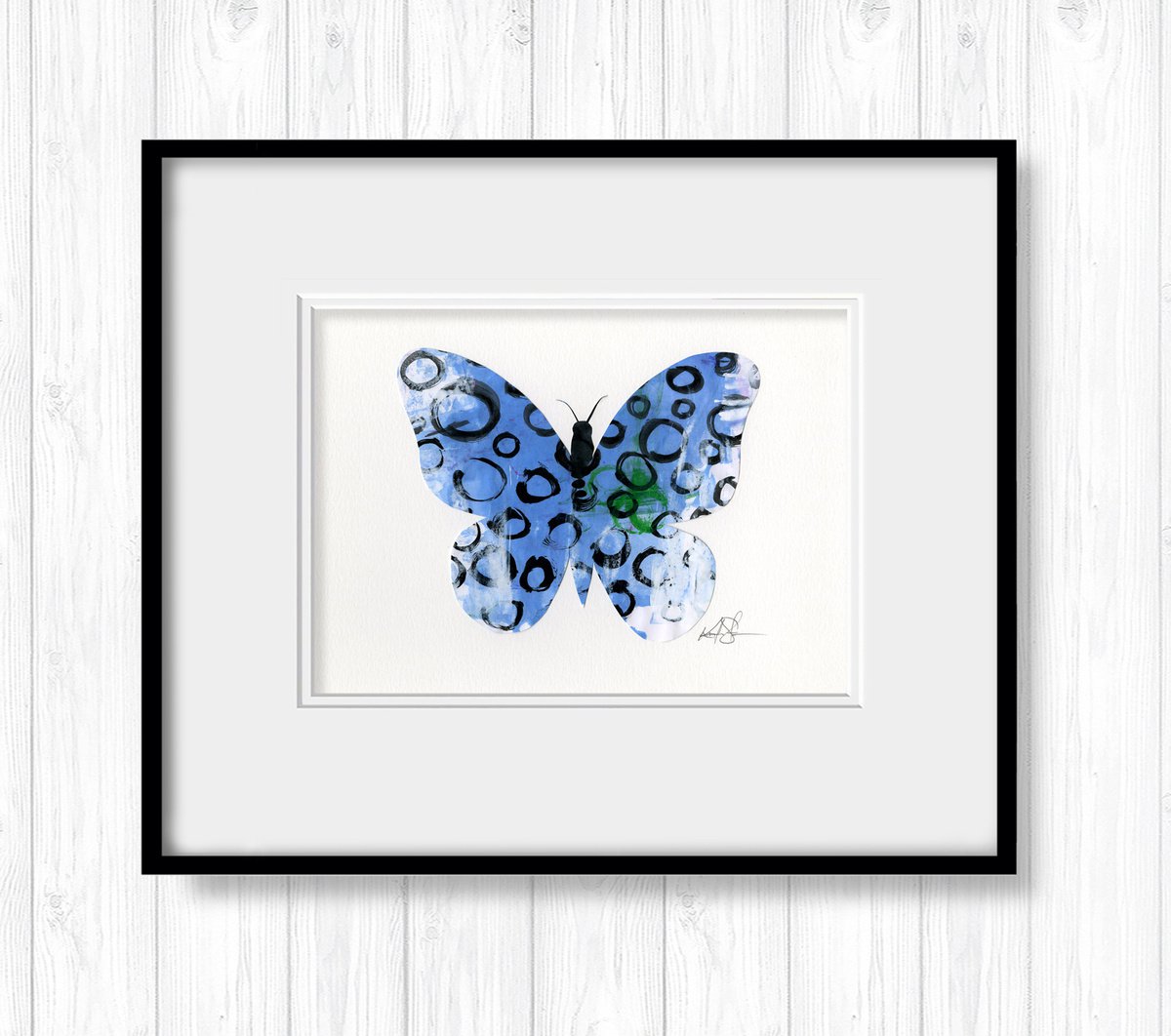 A Butterfly Story - 9 - Abstract Minimal Butterfly Painting Collage by Kathy Morton Stanio... by Kathy Morton Stanion